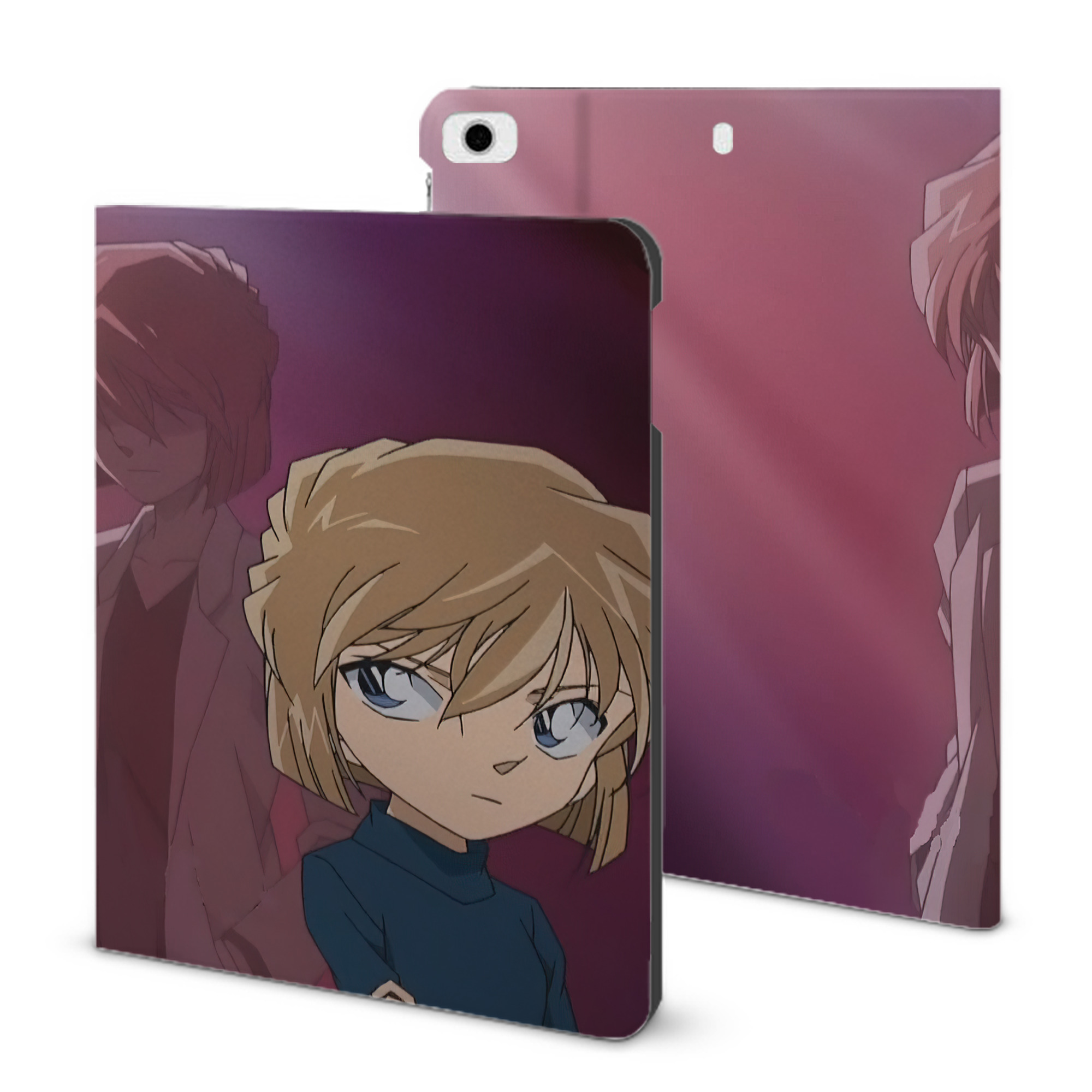 （画像用） 名探偵コナン Detective Conan IPad ケース ブック型 PUレザー TPU 耐衝撃 軽量 薄型 ペン収納なし 全面保護 IPad 各モデル対応
